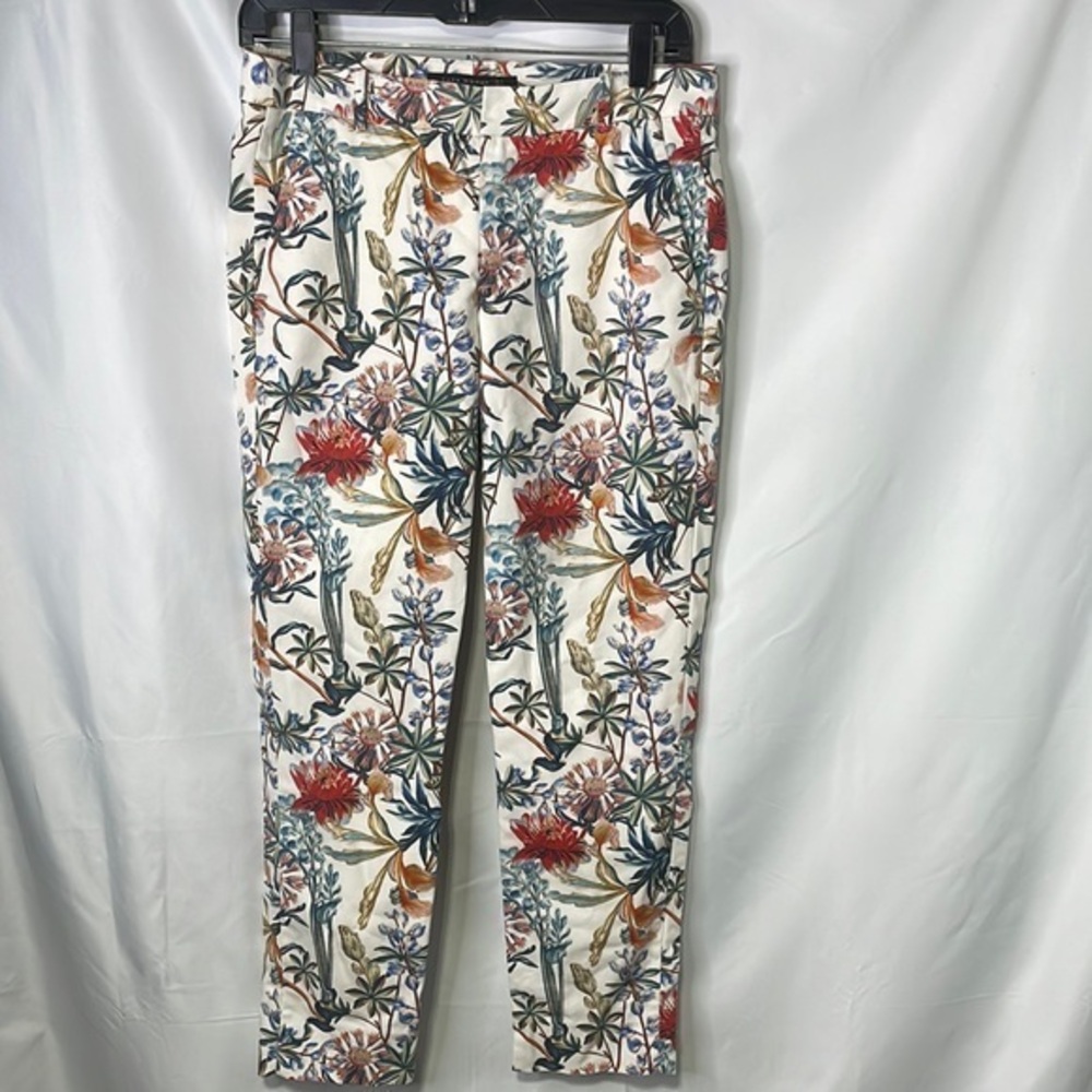 Zara cotton botanical print trousers